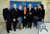 Willem Schuth (FDP), Matthias Grote (SPD), Dr. Quisthoudt-Rowohl (CDU), Parlamentspr�sident Prof. Dr. P�ttering (CDU), Prof. Dr. Mayer (CDU) und Rebekka Harms (Gr�ne) (v.l.n.r., Jungredakteure mittig)