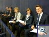 Johannes Wilmanns (Hamburg) mit Besuchergruppe im Plenarsaal des Europ�ischen Parlaments in Stra�burg, am 10.03.2014.