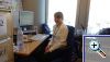 Andrea Mumdey (Brake) im B�ro von Europa-Mayer im Europ�ischen Parlament in Br�ssel.