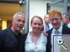 Benjamin Peter (G�ttingen), Marie-Claire von Radetzky (Osnabr�ck) und Schauspieler Klaus J. Behrendt bei der Urauff�hrung des K�lner Tatorts "Fette Hunde" in der Landesvetretung Nordrhein-Westfahlen am 19.06.2012