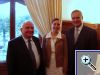 Carolin M�ller (Ebersbach) mit dem franz�sischen Abgeordneten und Vorsitzenden der EVP-Fraktion, Joseph Daul,und Prof. Dr. Mayer in der Europ�ischen Parlamentarischen Gesellschaft in Strassburg.