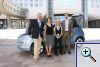 Prof. Hans- Peter Mayer mit seiner B�roleiterin Julia Lindemann und der Praktikantin Cathleen Drewes (Oyten) und dem Praktikanten Sven Eide (Oslo)