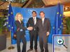 Matthias Kerbusch (Saarbr�cken), Madjar Navah (Oldenburg), Carolin Meyer-Schwickerath (Essen) im Empfangsbereich des Europ�ischen Parlaments in Stra�burg.