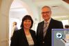 Hans-Peter Mayer im Gespr�ch mit der Th�ringer Europaministerin Marion Walsmann in der Landesvertretung Th�ringen am 15.5.2012 in Br�ssel.